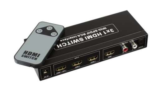 4K HDMI-switch med ljudutgång 3-vägs