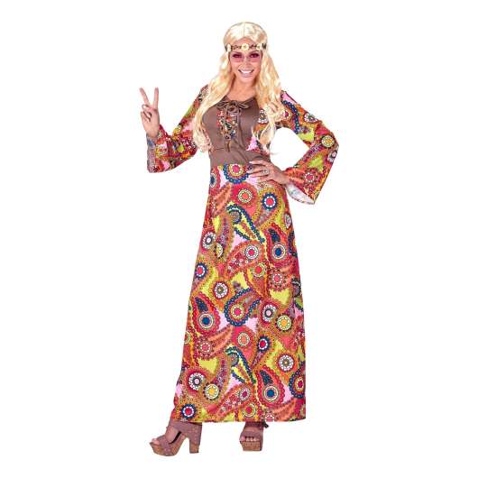 60-tals Hippie Klänning Maskeraddräkt - Large
