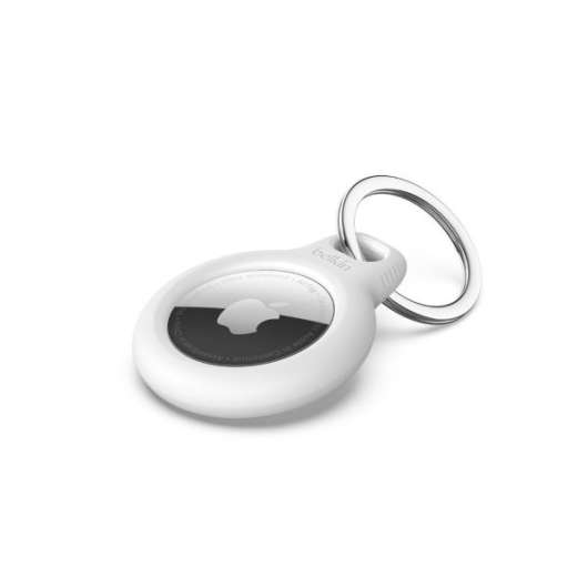 AirTag Secure Holder with Keyring - White
