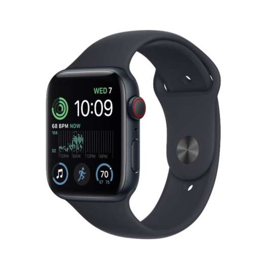 Apple Watch SE 44 mm GPS + Cellular Midnatt