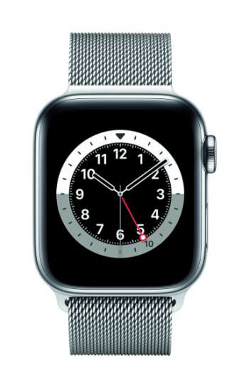 Apple Watch Series 6 - 40mm / GPS + Cellular / Silver Stainless Steel Case / Silver Milanese Loop