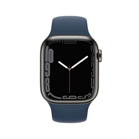 Apple Watch Series 7 - 41mm / GPS + Cellular / Graphite Stainless Steel Case / Abyss Blue Sport Band