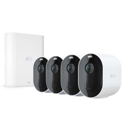 Arlo Pro 3 Övervakningssystem vit med fyra kameror