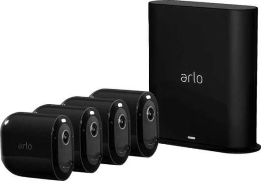 Arlo Pro 3 - Trådlöst 2K säkerhetssystem med 4 kameror - Svart