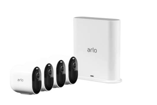 Arlo Pro 3 - Trådlöst 2K säkerhetssystem med 4 kameror - Vit