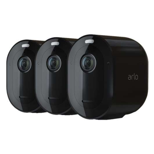 Arlo Pro 4 Spotlight övervakningskamera 3-pack Svart