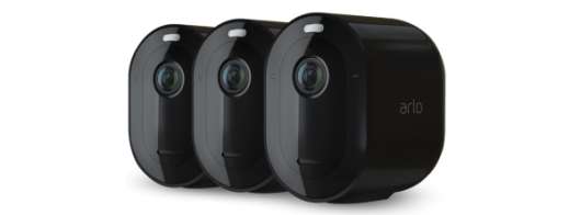 Arlo Pro 4 Spotlight - Trådlöst 2K QHD säkerhetssystem med 3 kameror - Svart