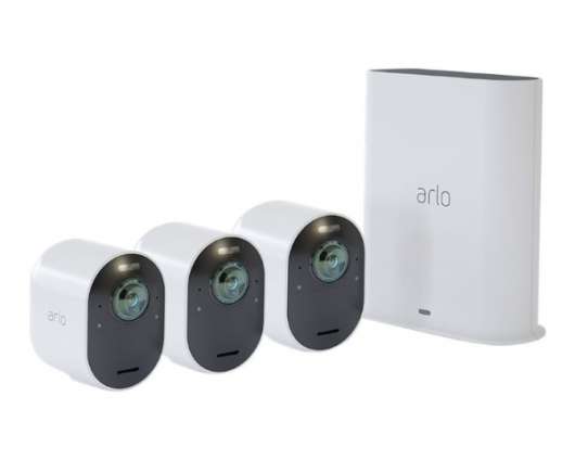 Arlo Ultra 2 Spotlight - Trådlöst 4K HDR säkerhetssystem med 3 kameror