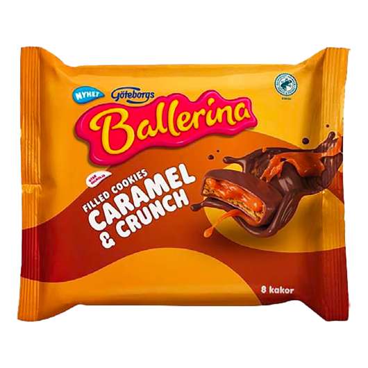 Ballerina Filled Cookies Caramel & Crunch - 128 gram