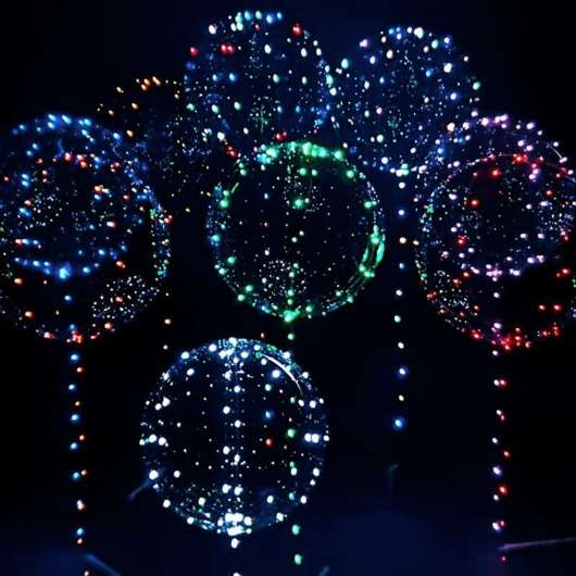 Ballong med LED-Snöre - Grön