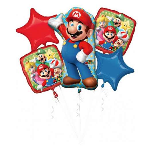 Ballongbukett Super Mario - 5-pack