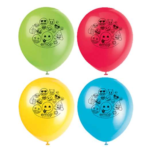 Ballonger Emojis Flerfärgade - 8-pack