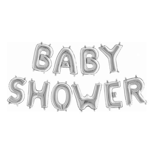 Ballonggirlang Baby Shower Silver Metallic