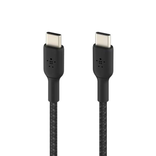 Belkin - Nylonflätad USB-C till USB-C kabel, 1 meter - Svart