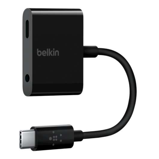 Belkin USB-C Audio + Laddningsadapter - Svart