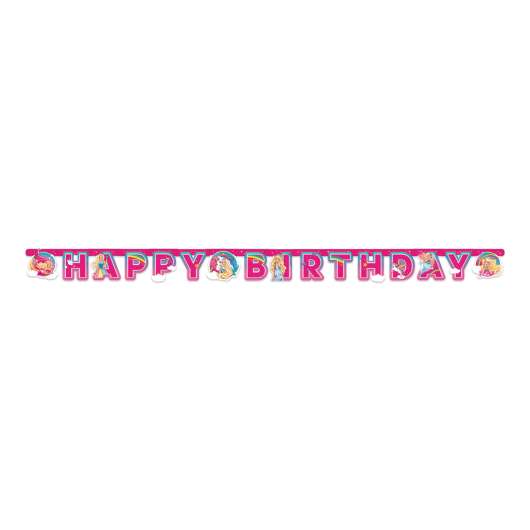 Bokstavsgirlang Happy Birthday Barbie Dreamtopia - 200x15cm