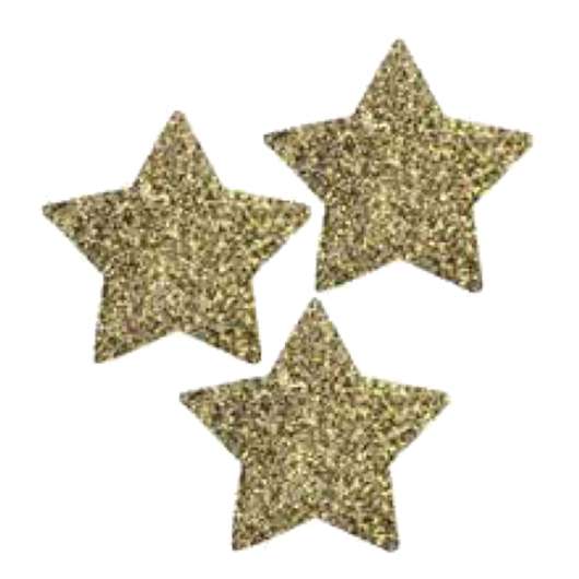 Bordsdekorationer Stjärnor Guld Glitter - 30st