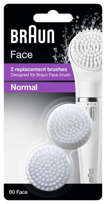Braun Face 80 – Förpackning med två borstrefiller – Utformad för Braun Face rengöringsborste