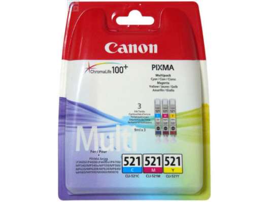 Canon multi pack incl. c/m/y ink cartridges cli-521