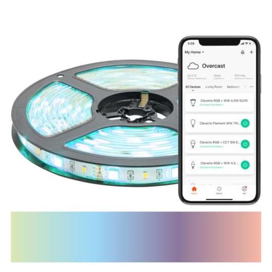 Cleverio Smart LED-list RGB och vit 5 m