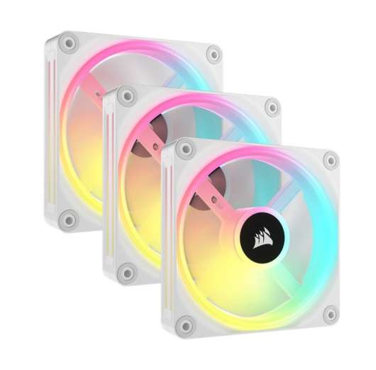 Corsair QX RGB Series iCUE Link QX120 RGB 120mm Magnetic Dome 3x Fan Starter Kit - White