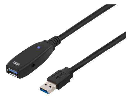 Deltaco aktiv USB 3.0-förlängningskabel - 2m