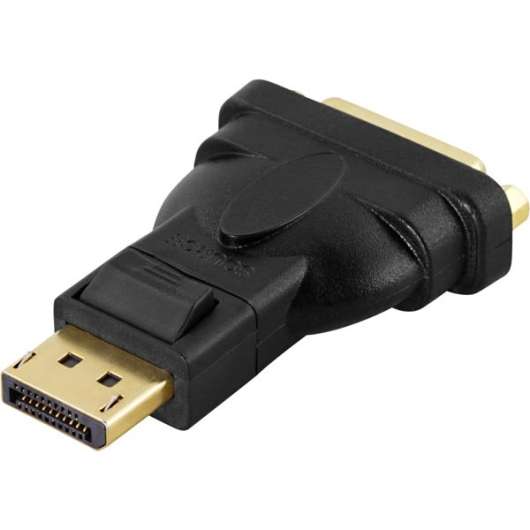 Deltaco DisplayPort till DVI-D Single Link adapter, 20-pin hane till 24+5-pin hona