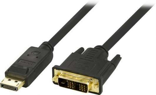 Deltaco DisplayPort till DVI-kabel 2m - Svart
