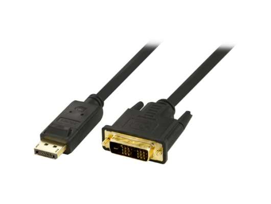 Deltaco DisplayPort till DVI monitorkabel, 20-pin (1m)