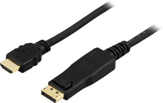 Deltaco DisplayPort till HDMI-kabel 0.5m - Svart