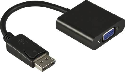 Deltaco DisplayPort till VGA 20-p ha - 15-p ho, 0,2m, svart