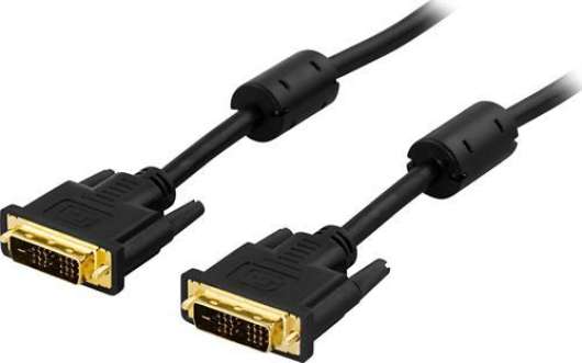 Deltaco DVI-D Single Link-kabel 3m - Svart