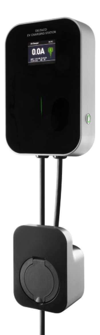 DELTACO e-Charge laddbox för hemmabruk med 16A 3-fas med uttag typ 2