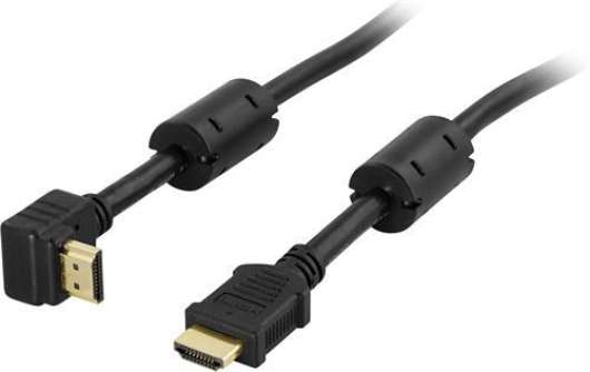 Deltaco High-Speed HDMI-kabel Vinklad / 0.5m - Svart