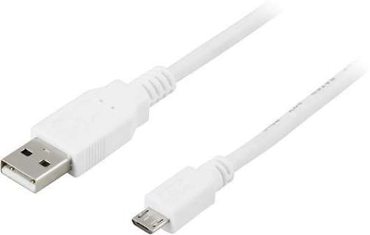 Deltaco Micro-USB 2.0 kabel 0.25m - Vit