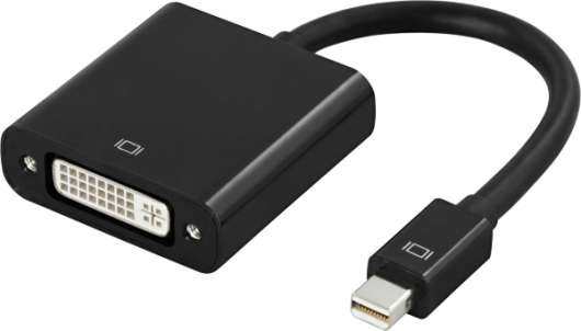 Deltaco mini DisplayPort till DVI-D adapter, ha-ho, 0,1m, svart