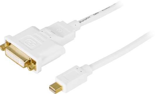 Deltaco mini DisplayPort till DVI-I kabel