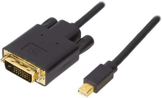 Deltaco Mini-DisplayPort till DVI-kabel 1m - Svart