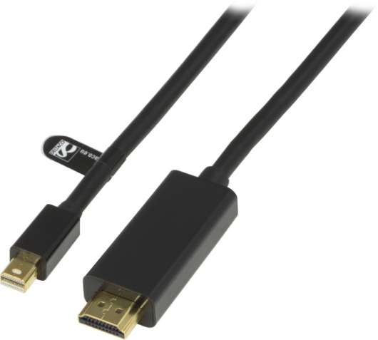 Deltaco Mini-DisplayPort till HDMI-kabe 2m - Svart