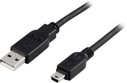 Deltaco Mini-USB 2.0 kabel 0.5m - Svart