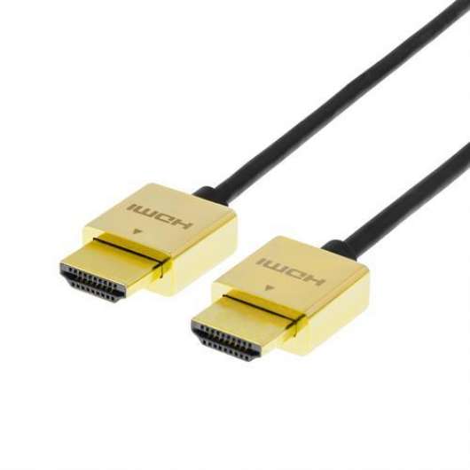 Deltaco Prime High-Speed HDMI-kabel Tunn Redmere-chip / 2m - Svart