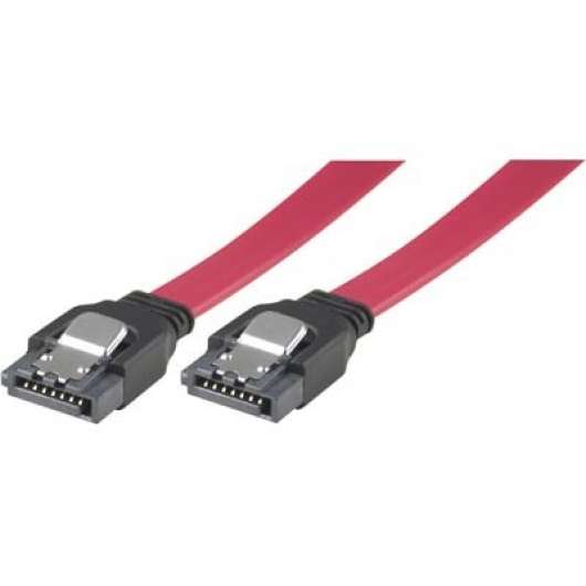 Deltaco Serial ATA Kabel lås-clips 0,5m (Raka Kontakter) (SATA)