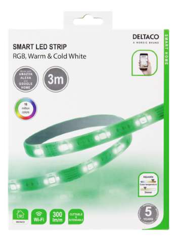 Deltaco Smart LED-list RGB - 3m