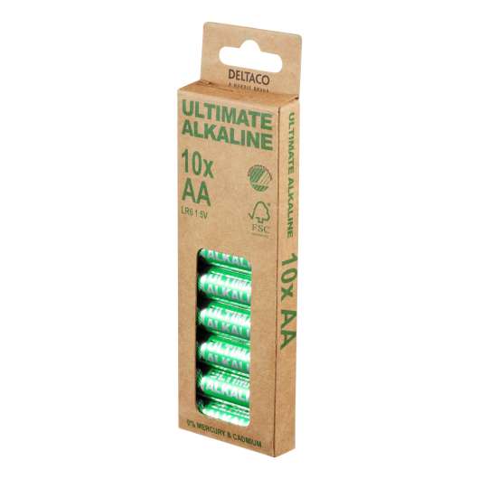 Deltaco Ultimate Alkaline Batterier - 10-pack AA