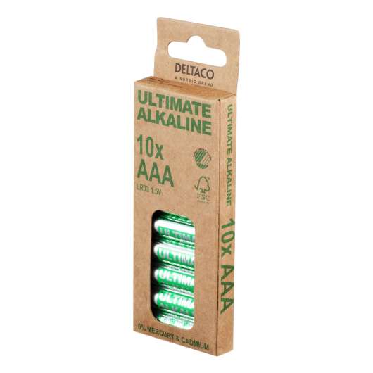 Deltaco Ultimate Alkaline Batterier - 10-pack AAA