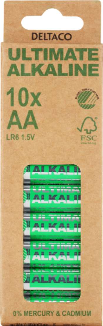 DELTACO Ultimate Alkaline batterier LR6/AA - 10-pack