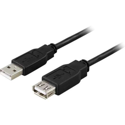 Deltaco USB 2.0 Förlängningskabel A->A (M-F) 1m