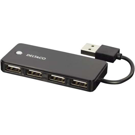 Deltaco USB 2.0 hubb, 4xTyp A hona Svart