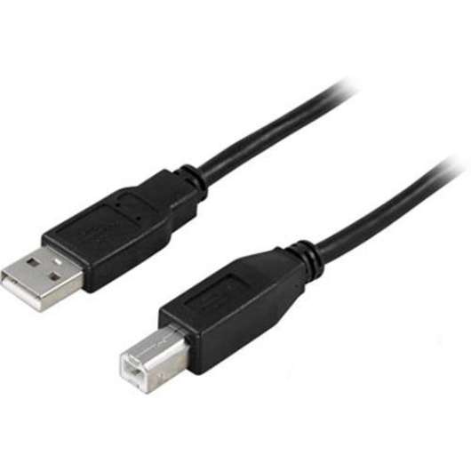 Deltaco USB 2.0 kabel, Typ A - Typ B ha, 1m - Svart