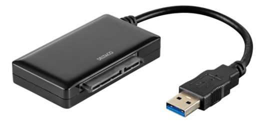 Deltaco USB 3.0 till SATA 6Gb/s adapter, för 2,5" hårddiskar, svart